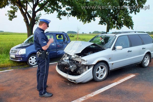 Kolizja na krajowej 10 w pobliżu Minikowa