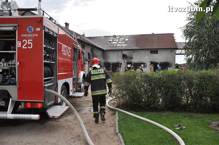 Pożar obory w Wąsoszu