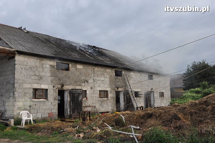 Pożar obory w Wąsoszu