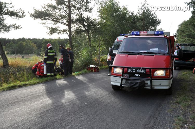 Wypadek drogowy w Mąkoszynie, dwóch poszkodowanych