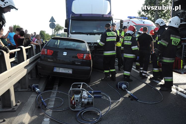 Wypadek w Zamościu na moście