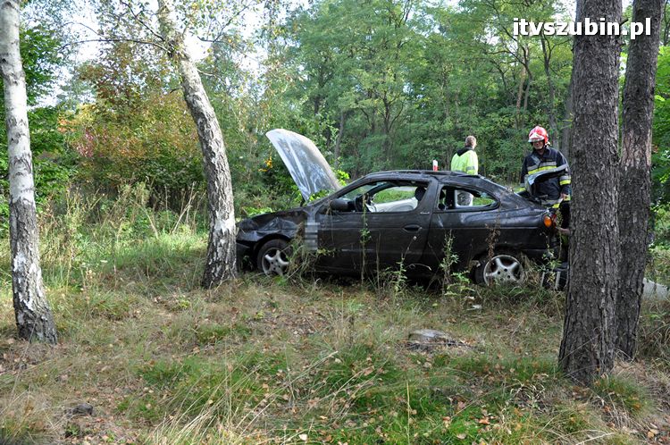 Dachowanie Renault Megane koło Samoklęsk Małych