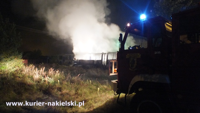 Nocny pożar w Muzeum Autobusów w Paterku