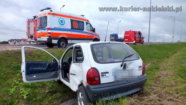 Kolizja na skrzyżowaniu ul. Karnowskiej z krajową 10 w Nakle nad Notecią