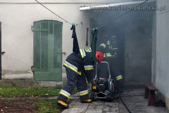 Pożar budynku gospodarczego przy ul. Potulickiej w Nakle nad Notecią