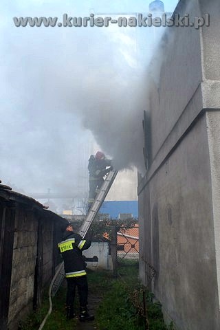 Pożar budynku gospodarczego przy ul. Potulickiej w Nakle nad Notecią