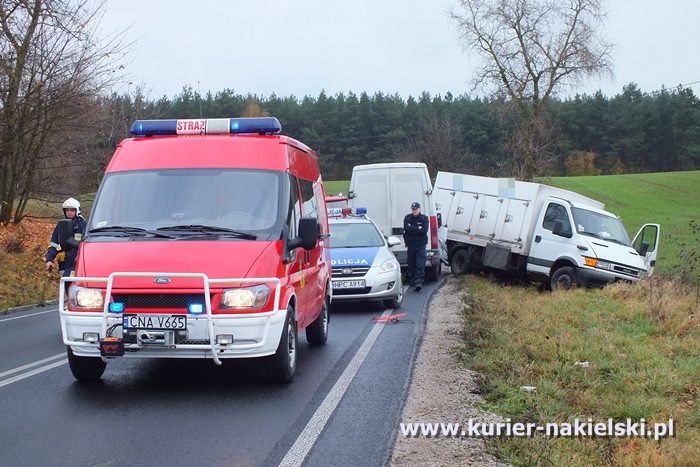 Kolizja na zakrętach koło Wieszek