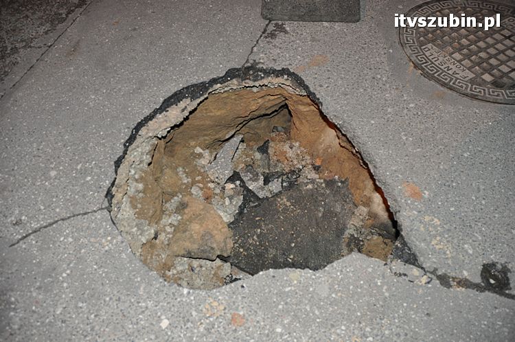 Zapadlisko na ulicy Poprzecznej