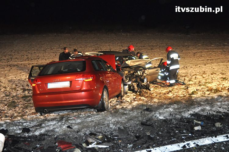 Wypadek na krajowej piątce między Wąsoszem a Dąbrówką Słupską