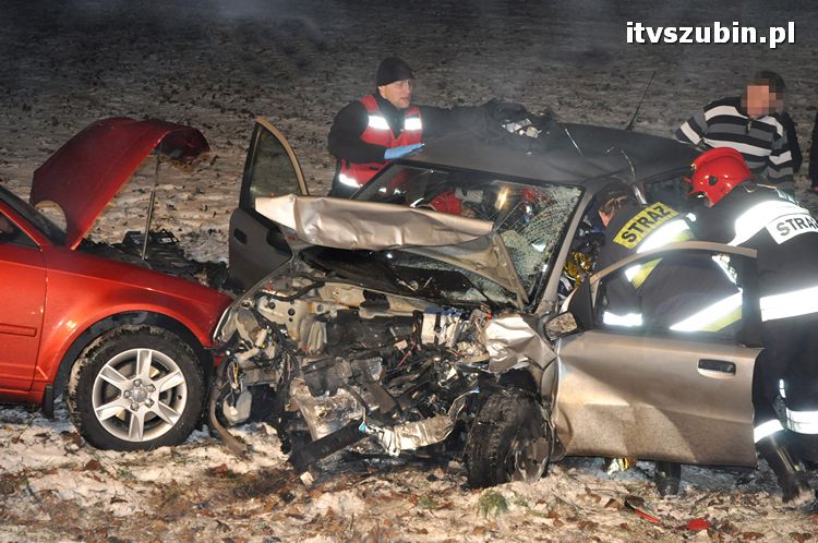 Wypadek na krajowej piątce między Wąsoszem a Dąbrówką Słupską
