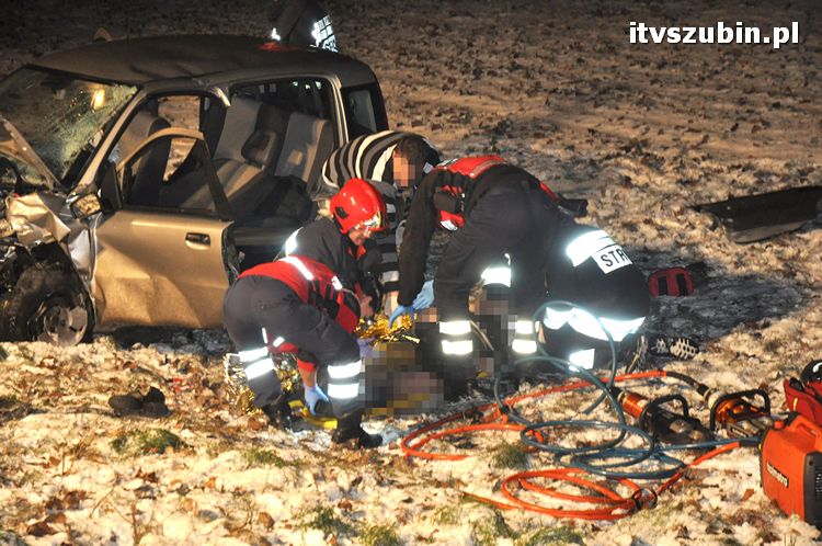 Wypadek na krajowej piątce między Wąsoszem a Dąbrówką Słupską