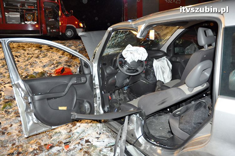 Wypadek na krajowej piątce między Wąsoszem a Dąbrówką Słupską