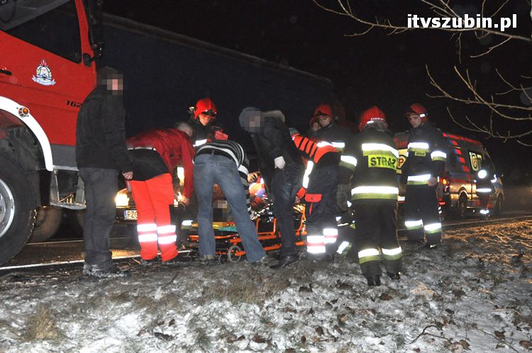 Wypadek na krajowej piątce między Wąsoszem a Dąbrówką Słupską