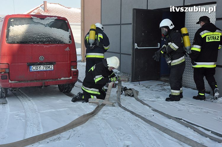 Symulowany pożar w Terminalu w Szubinie