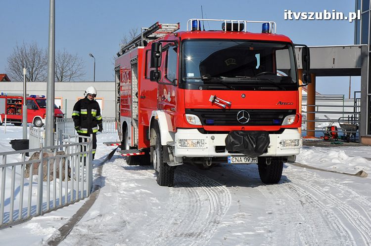Symulowany pożar w Terminalu w Szubinie