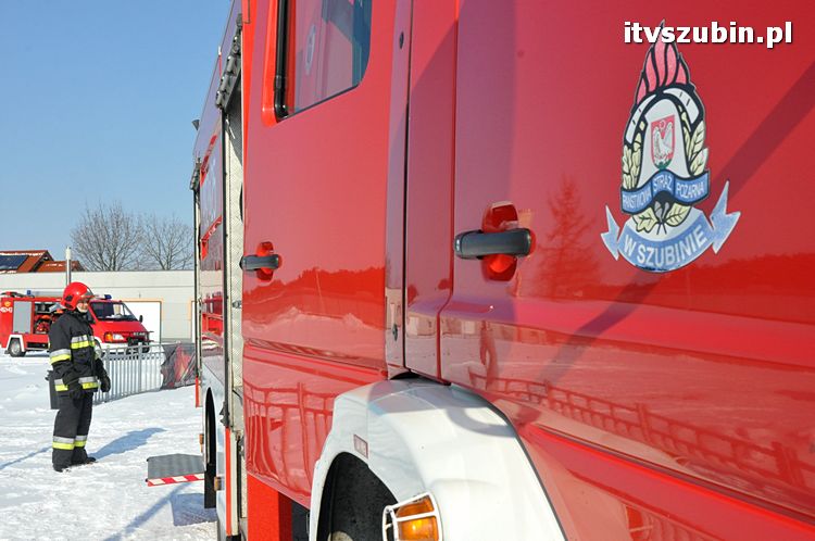 Symulowany pożar w Terminalu w Szubinie