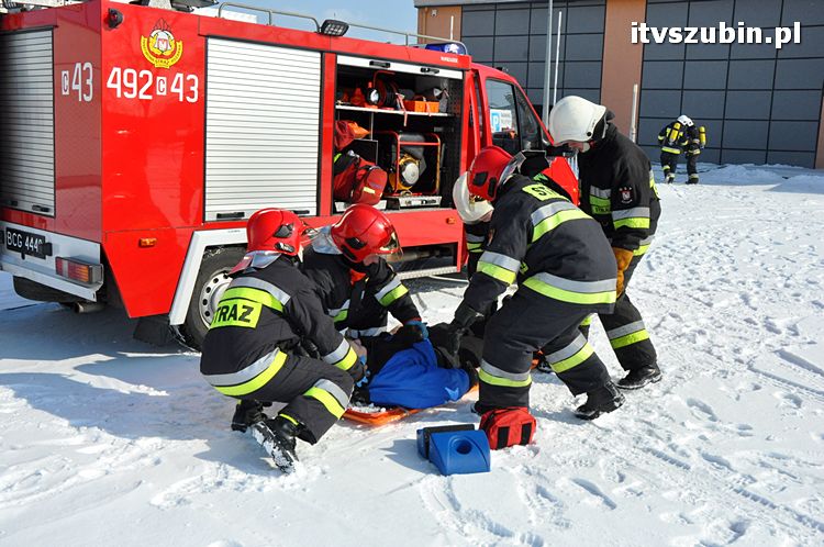 Symulowany pożar w Terminalu w Szubinie