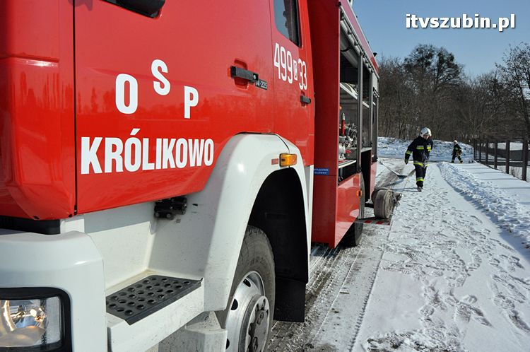 Symulowany pożar w Terminalu w Szubinie
