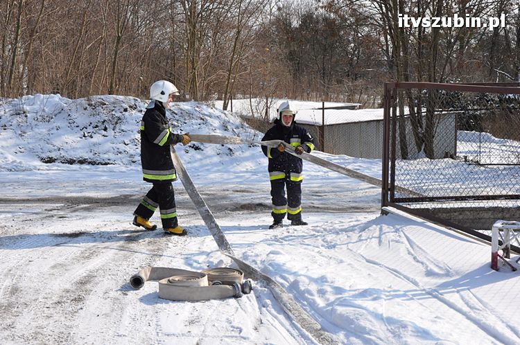 Symulowany pożar w Terminalu w Szubinie