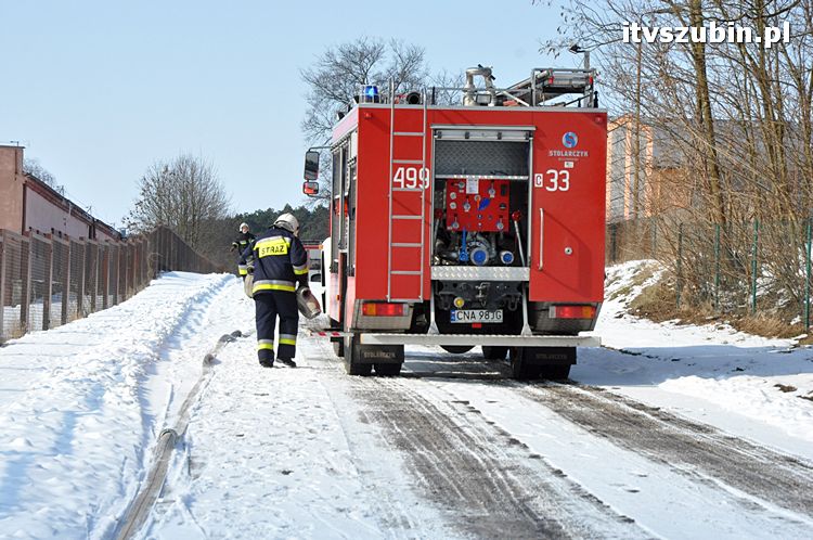 Symulowany pożar w Terminalu w Szubinie