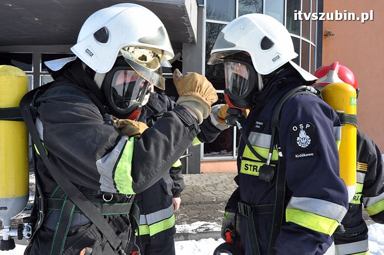 Symulowany pożar w Terminalu w Szubinie