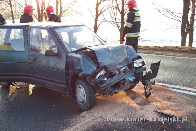 Zderzenie trzech samochodów w Trzeciewnicy