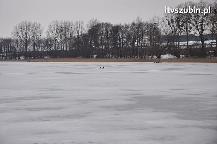 Jezioro Wąsosz w zimowym klimacie w kwietniu