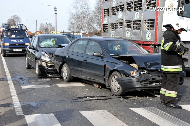 Zdarzenie trzech samochodów w Zamościu, gmina Szubin