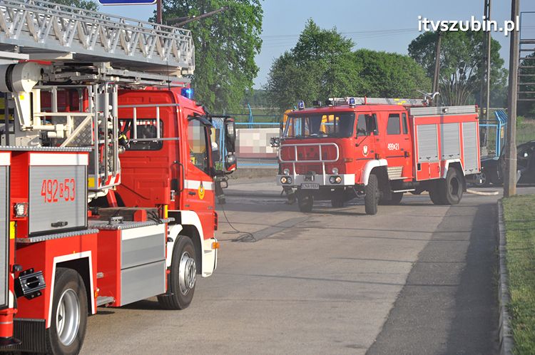 Pożar obiektu warsztatowo-biurowego przy ul. JP II w Szubinie