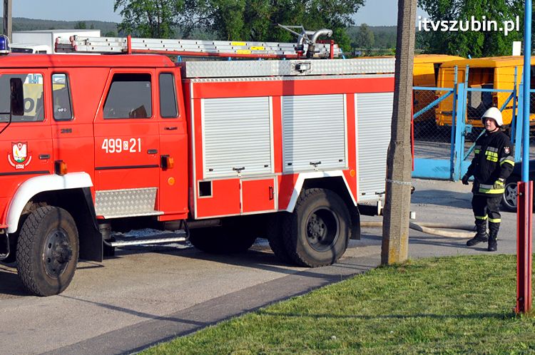 Pożar obiektu warsztatowo-biurowego przy ul. JP II w Szubinie