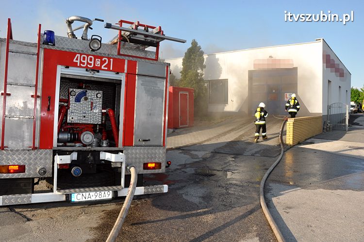 Pożar obiektu warsztatowo-biurowego przy ul. JP II w Szubinie