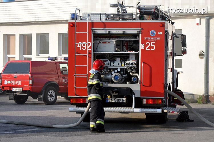 Pożar obiektu warsztatowo-biurowego przy ul. JP II w Szubinie