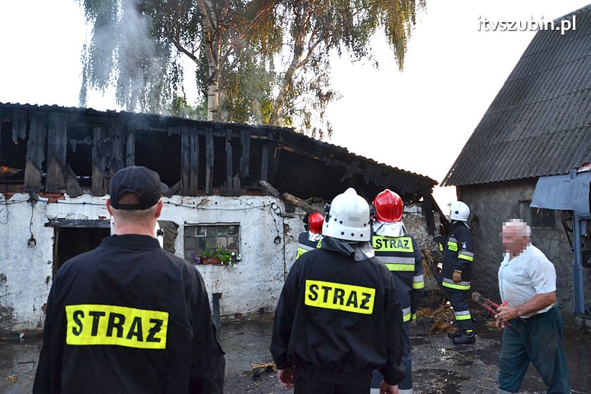 Pożar budynku inwentarskiego w Żędowie