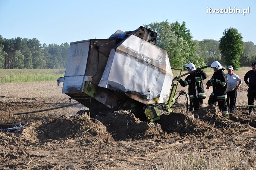 Kolejny pożar maszyny rolniczej na terenie powiatu nakielskiego