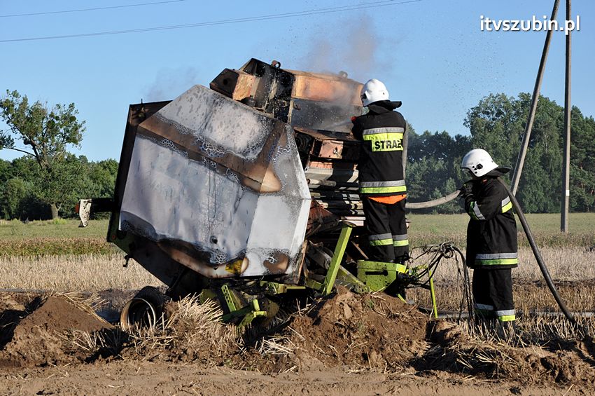 Kolejny pożar maszyny rolniczej na terenie powiatu nakielskiego