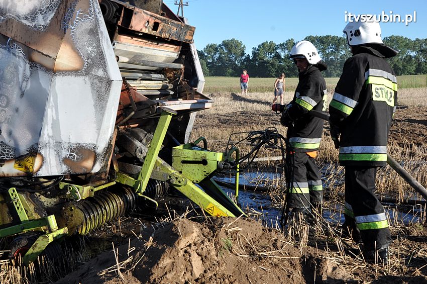 Kolejny pożar maszyny rolniczej na terenie powiatu nakielskiego