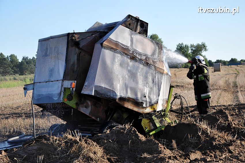Kolejny pożar maszyny rolniczej na terenie powiatu nakielskiego