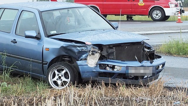 Kolizja trzech samochodów w Śmielinie