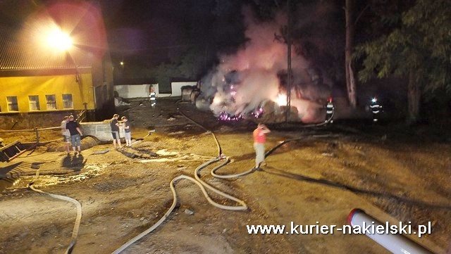 Pożar balotów słomy w RSP Olszewka