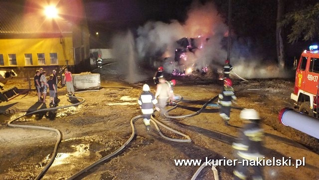 Pożar balotów słomy w RSP Olszewka