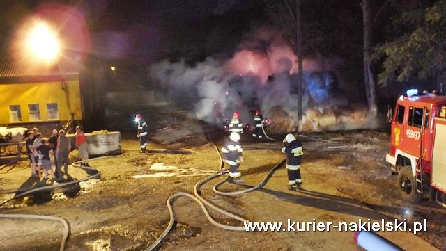 Pożar balotów słomy w RSP Olszewka