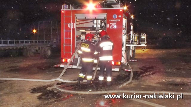 Pożar balotów słomy w RSP Olszewka