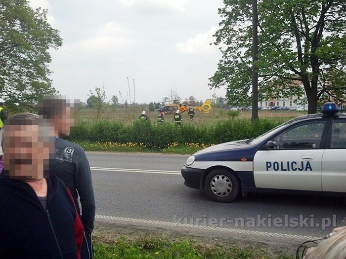 14-letni pasażer motocykla trafił śmigłowcem do szpitala
