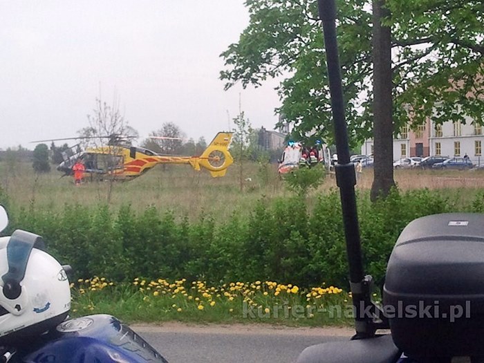 14-letni pasażer motocykla trafił śmigłowcem do szpitala