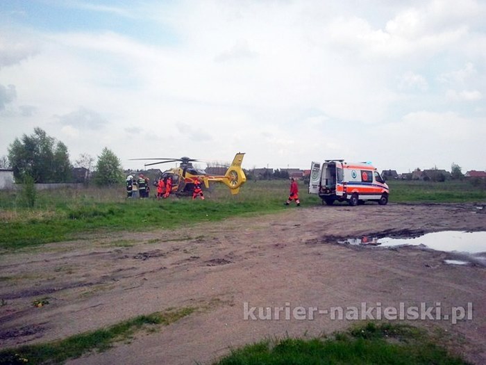 14-letni pasażer motocykla trafił śmigłowcem do szpitala