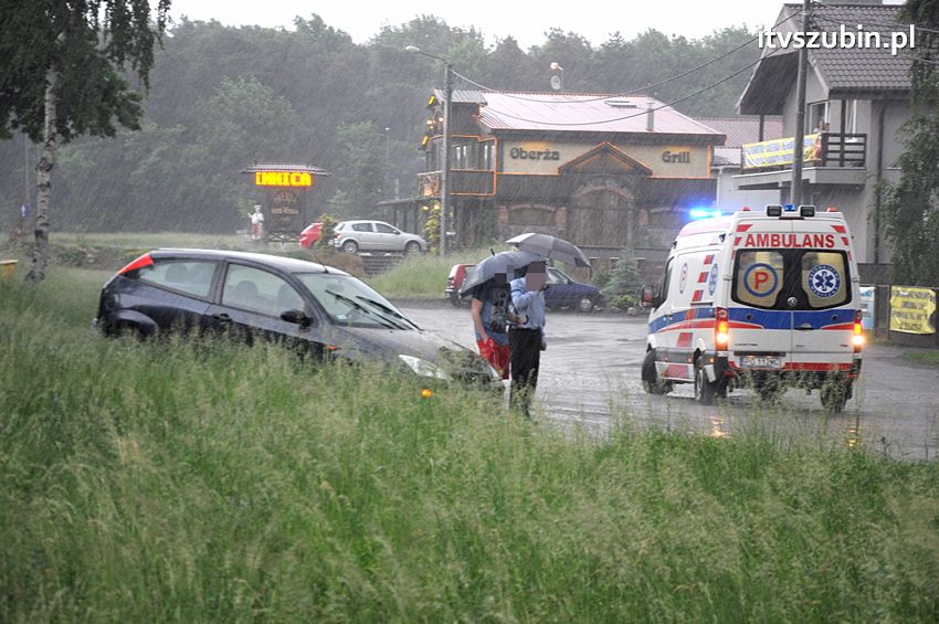 Kolizja trzech osobówek w Kołaczkowie