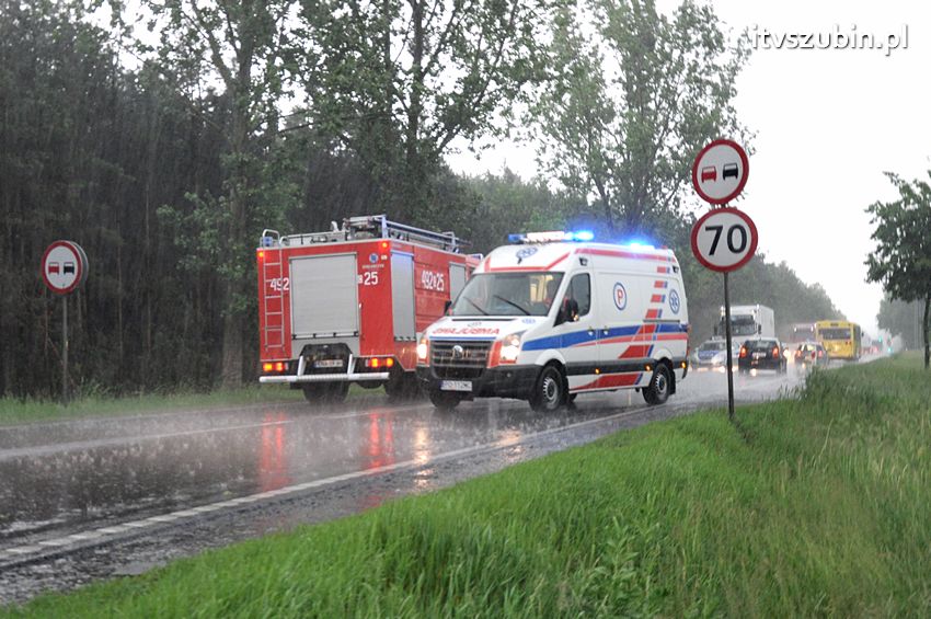 Kolizja trzech osobówek w Kołaczkowie