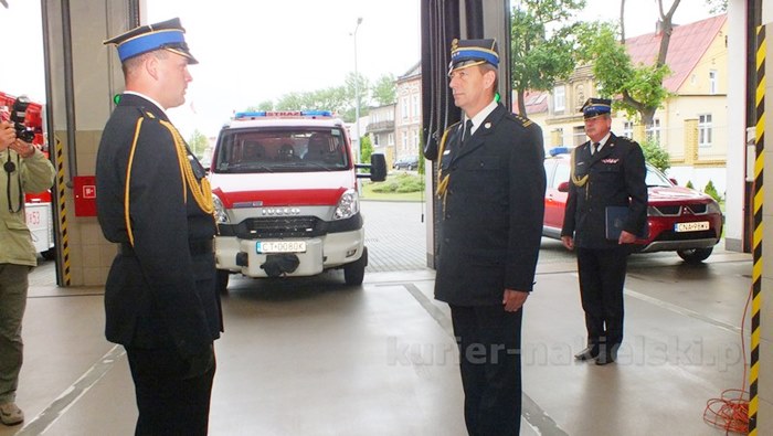 Uroczysty apel w Komendzie Powiatowej PSP w Nakle nad Notecią