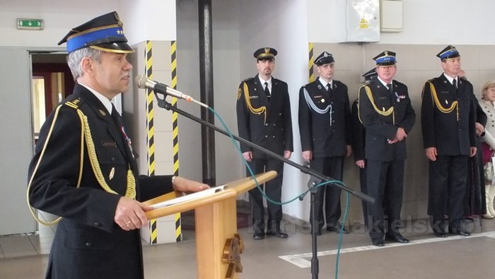 Uroczysty apel w Komendzie Powiatowej PSP w Nakle nad Notecią