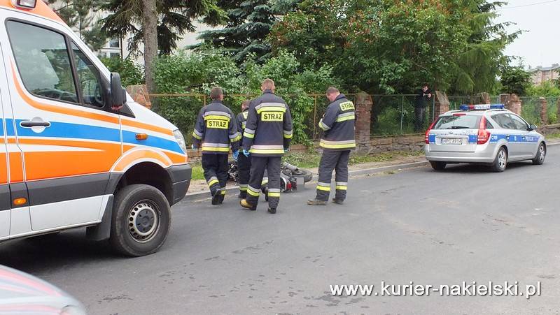 Motorowerzysta uderzył w ogrodzenie